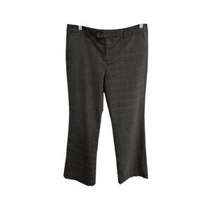 Bass G.H. Bass & Co Heritage Fit Flat Front Plaid Dress Pants Gray Sz 12 Preppy